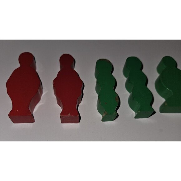 15 Wooden Toy People Figures Lot Railway Train Accessories Blue Green Red READ - Picture 9 of 11